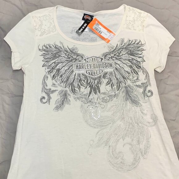 NWT Harley Davidson Los Cabos Mexico 2017 T-Shirt Womens MD Dusk Rise Lace - Picture 2 of 8